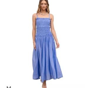 Moon River Blue Midi Dress